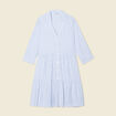 Robe patineuse boutonnée ecru femme