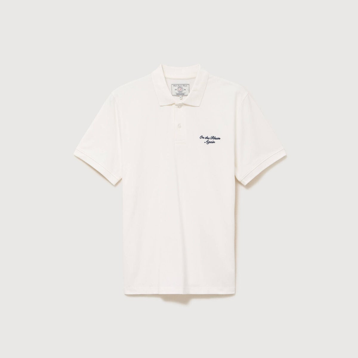 Polo ajust&eacute; manches courtes en coton ecru homme
