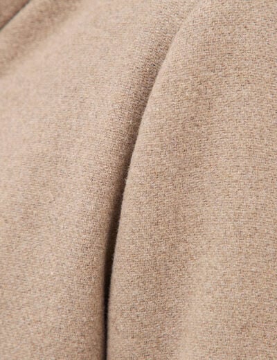 Caban oversize court &agrave; capuche beige femme