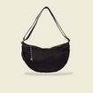 Sac banane velours c&ocirc;tel&eacute; noir femme