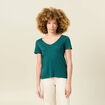 T-shirt manches courtes vert canard femme
