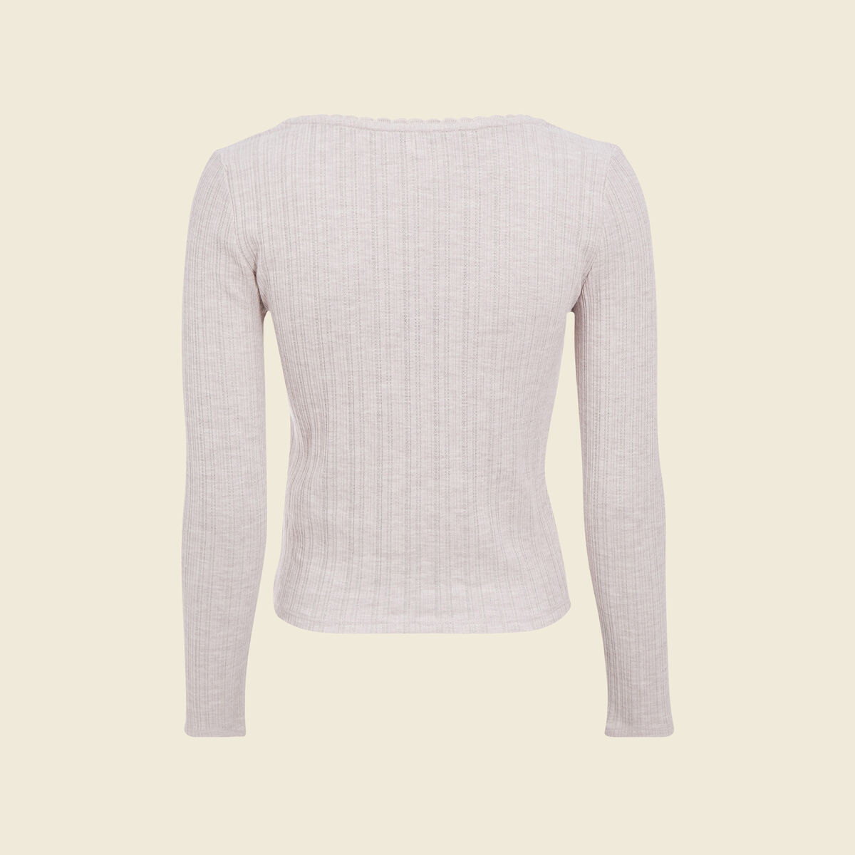 T-shirt à manches longues beige femme