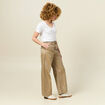 Pantalon large taille haute beige femme