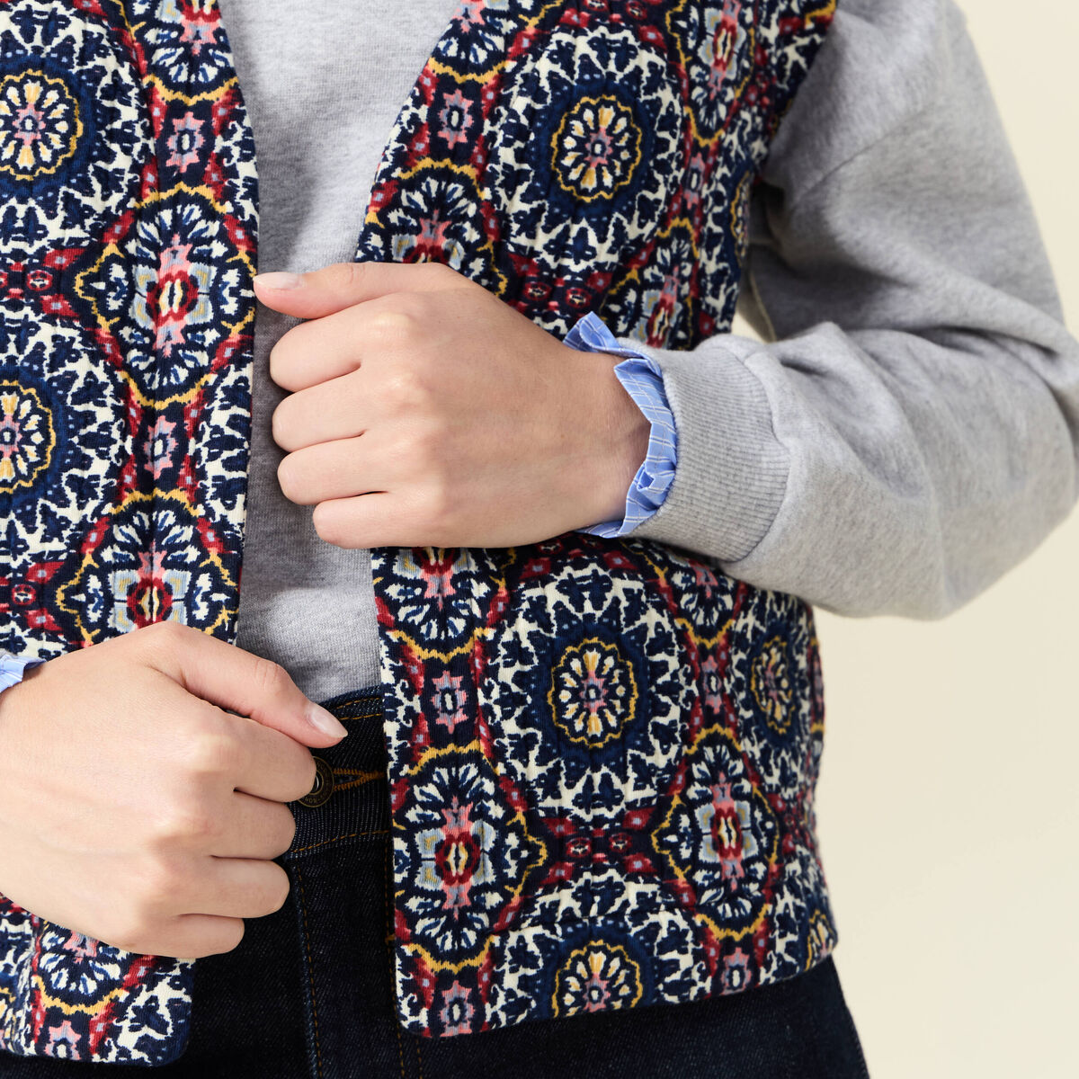 Gilet éco-responsable bleu marine femme