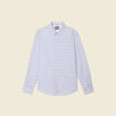Chemise cintr&eacute;e en coton manches longues gris homme