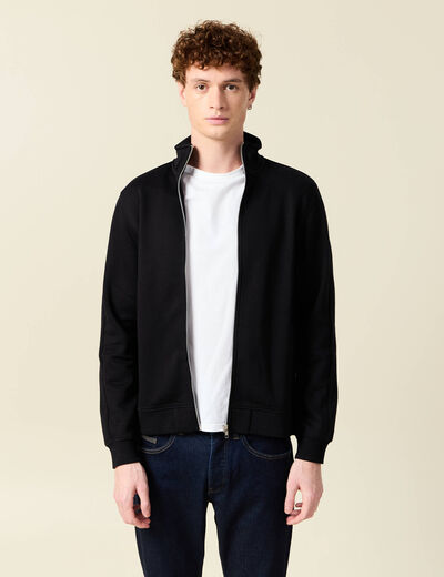 Gilet manches longues zippé noir homme