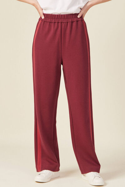 Pantalon jogging large prune femme