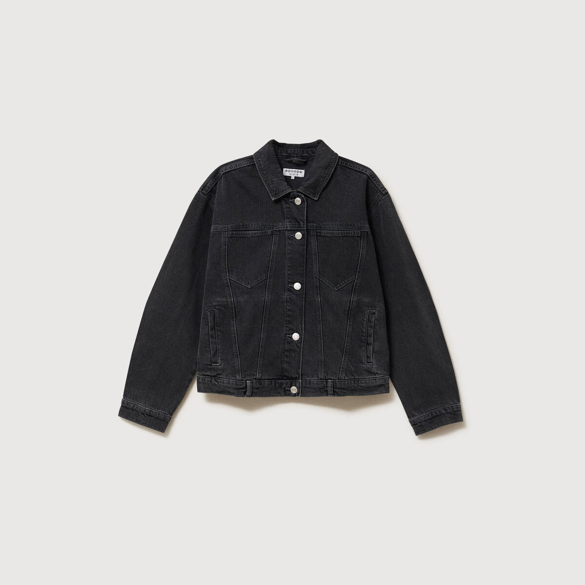 Veste oversize en jean denim gris femme