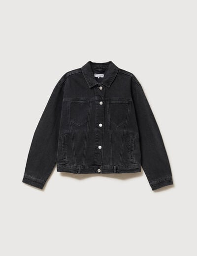 Veste oversize en jean denim gris femme
