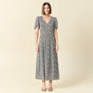 Robe longue éco-responsable bleu femme