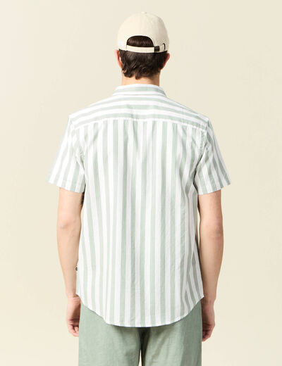 Chemise manches courtes vert olive homme