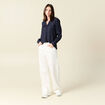Chemise manches longues bleu marine femme