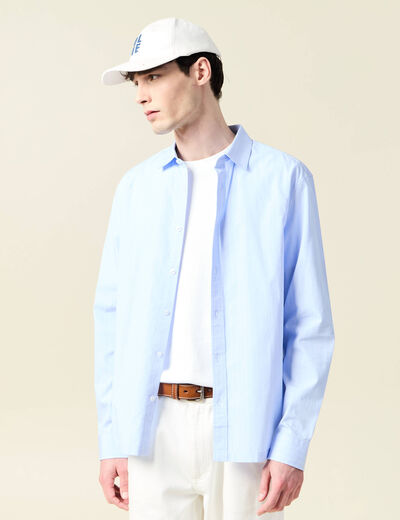 Chemise manches longues bleu ciel homme