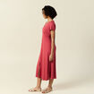 Robe longue droite rose framboise femme