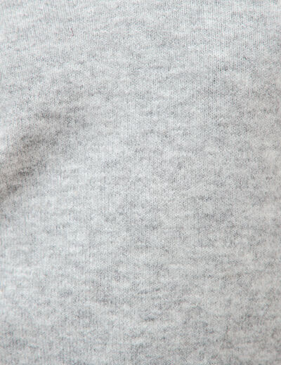 Pull droit col polo manches longues gris femme