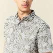 Chemise manches courtes vert kaki homme