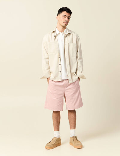 Polo manches courtes ecru homme