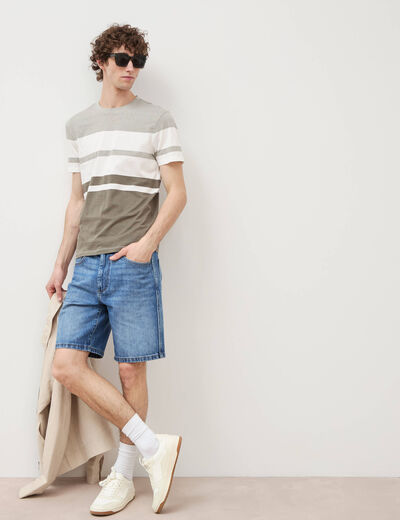 T-shirt manches courtes vert kaki homme