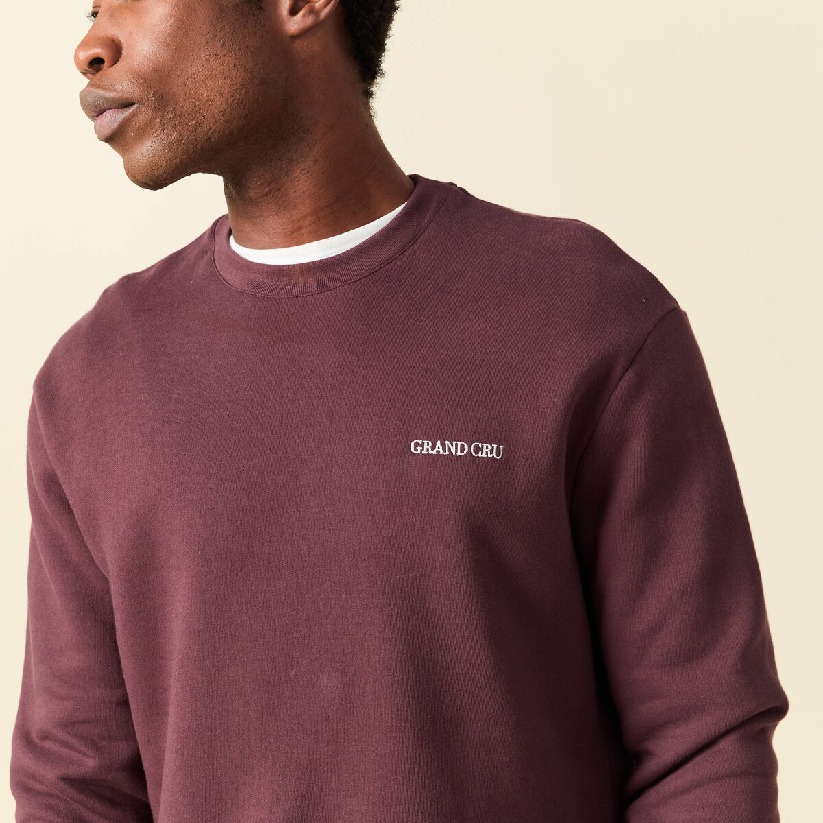 Sweat manches longues bordeaux homme
