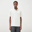 Polo manches courtes col cubain ecru homme