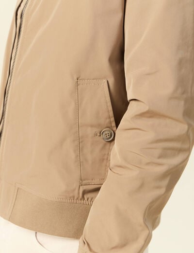 Blouson col droit manches longues marron homme