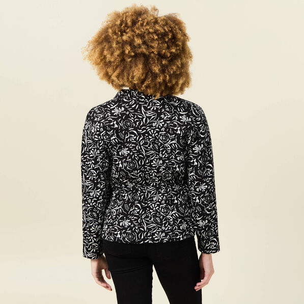 Gilet manches longues noué noir femme