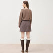 Mini-jupe droite courte marron femme
