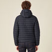 Doudoune droite à capuche bleu marine homme