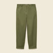 Pantalon taille haute fluide vert kaki femme