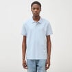 Polo cintr&eacute; en coton manches courtes bleu ciel homme