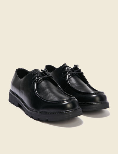 Derby &agrave; semelle crant&eacute;e noir homme