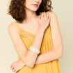 Bracelet manchette ecru femme