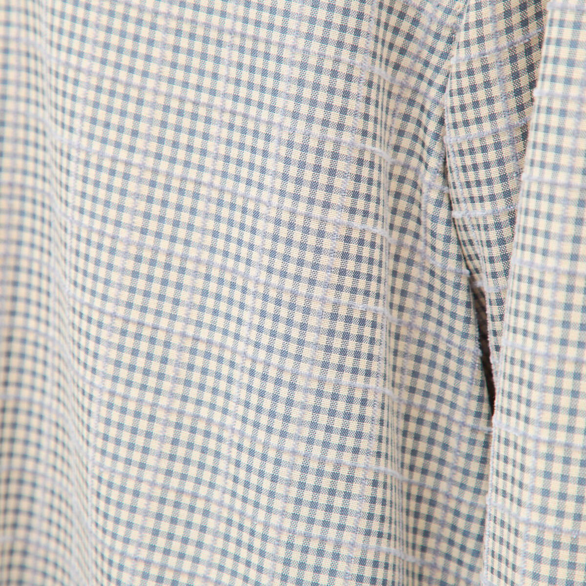 Chemise droite manches longues ray&eacute;e bleu gris femme