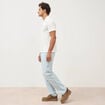 Polo ajust&eacute; manches courtes en coton ecru homme