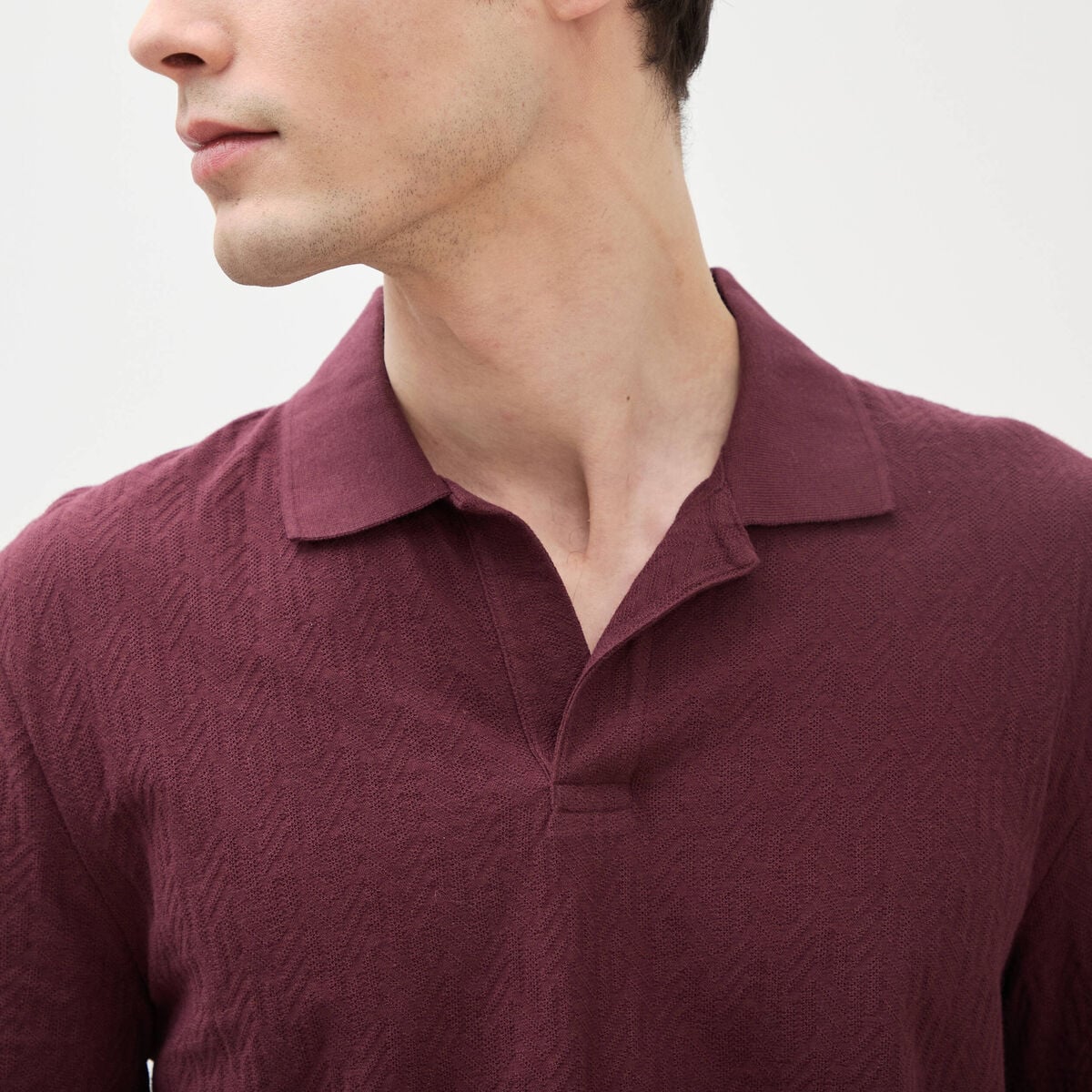 Polo manches courtes prune homme