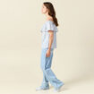 Blouse manches courtes ecru femme
