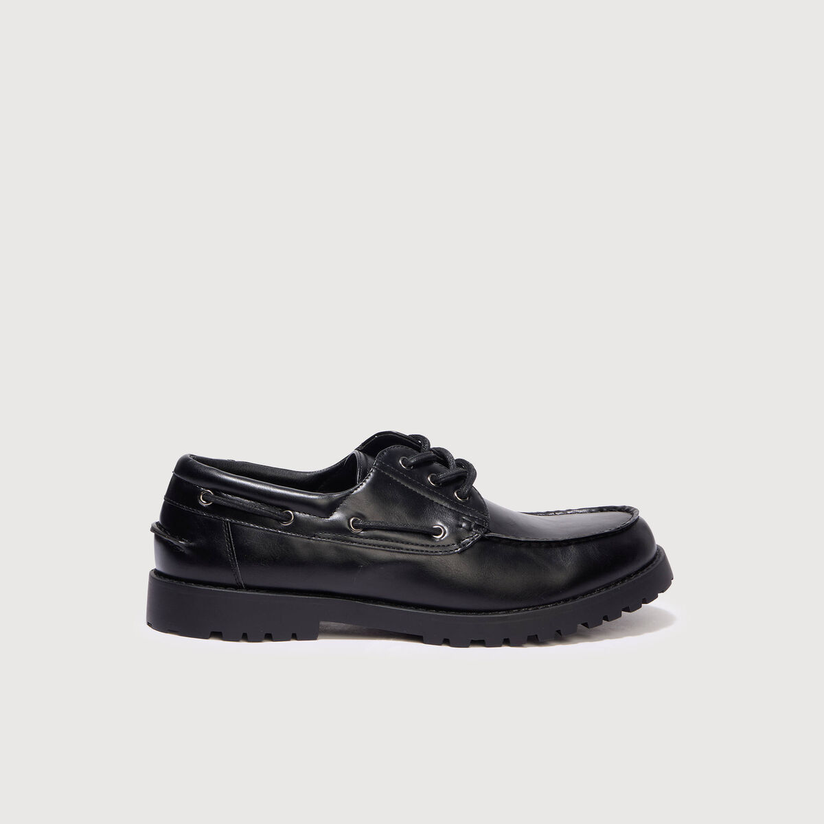 Mocassins &agrave; lacets noir homme