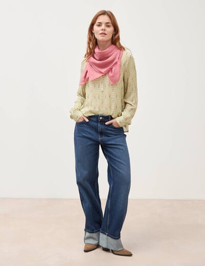Blouse manches longues vert kaki femme