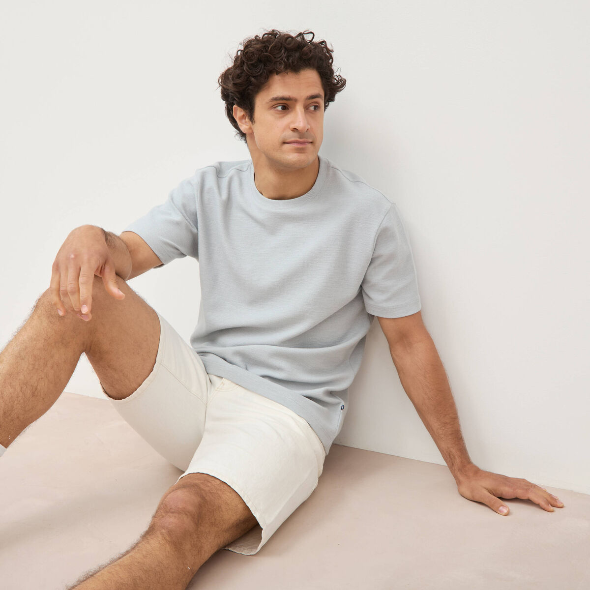 T-shirt manches courtes gris clair homme