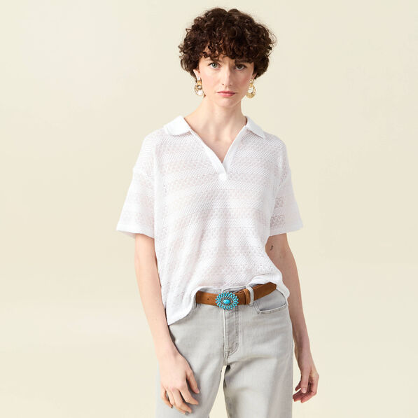 T-shirt manches courtes blanc femme