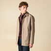 Trench en coton doubl&eacute; taupe homme
