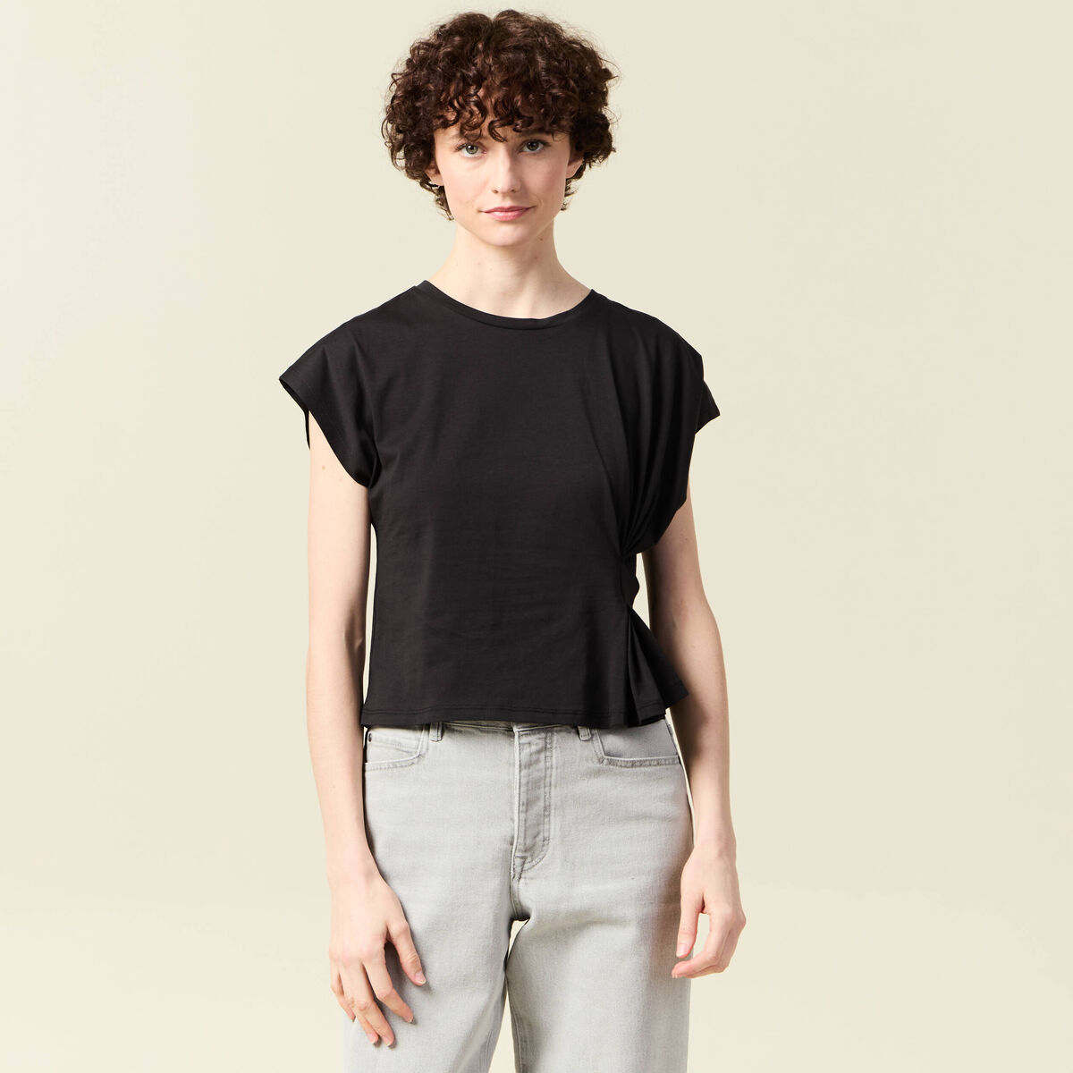 T-shirt manches courtes noir femme