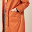 Parka droite à capuche doublée orange foncé femme