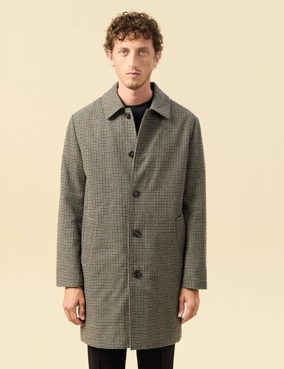 Manteau col classique manches longues camel homme