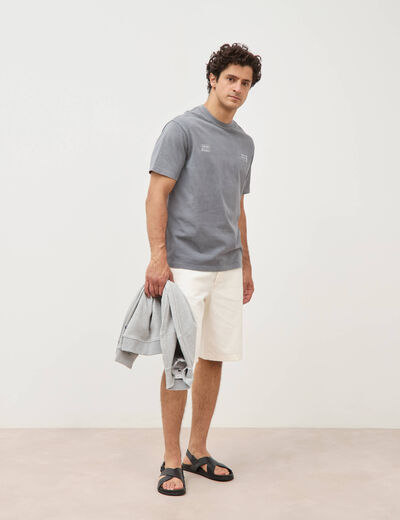 T-shirt en coton manches courtes gris homme