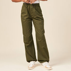 Pantalon battle bas élastiqué vert kaki femme