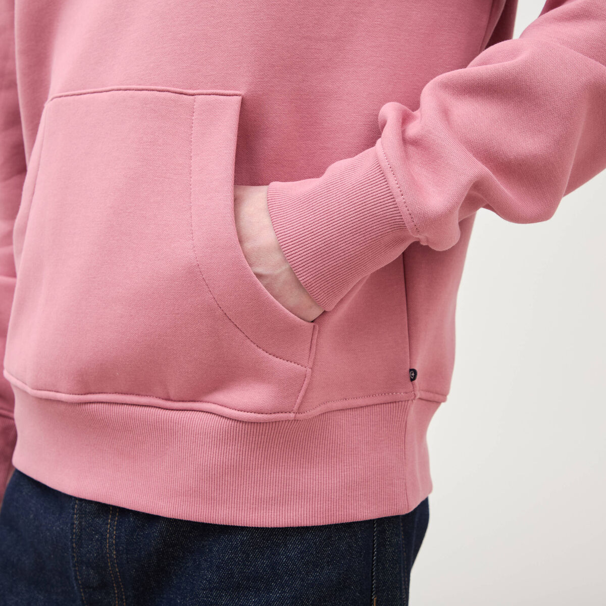 Sweat &agrave; capuche vieux rose homme