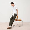 Pantalon droit longueur 32 vert kaki homme