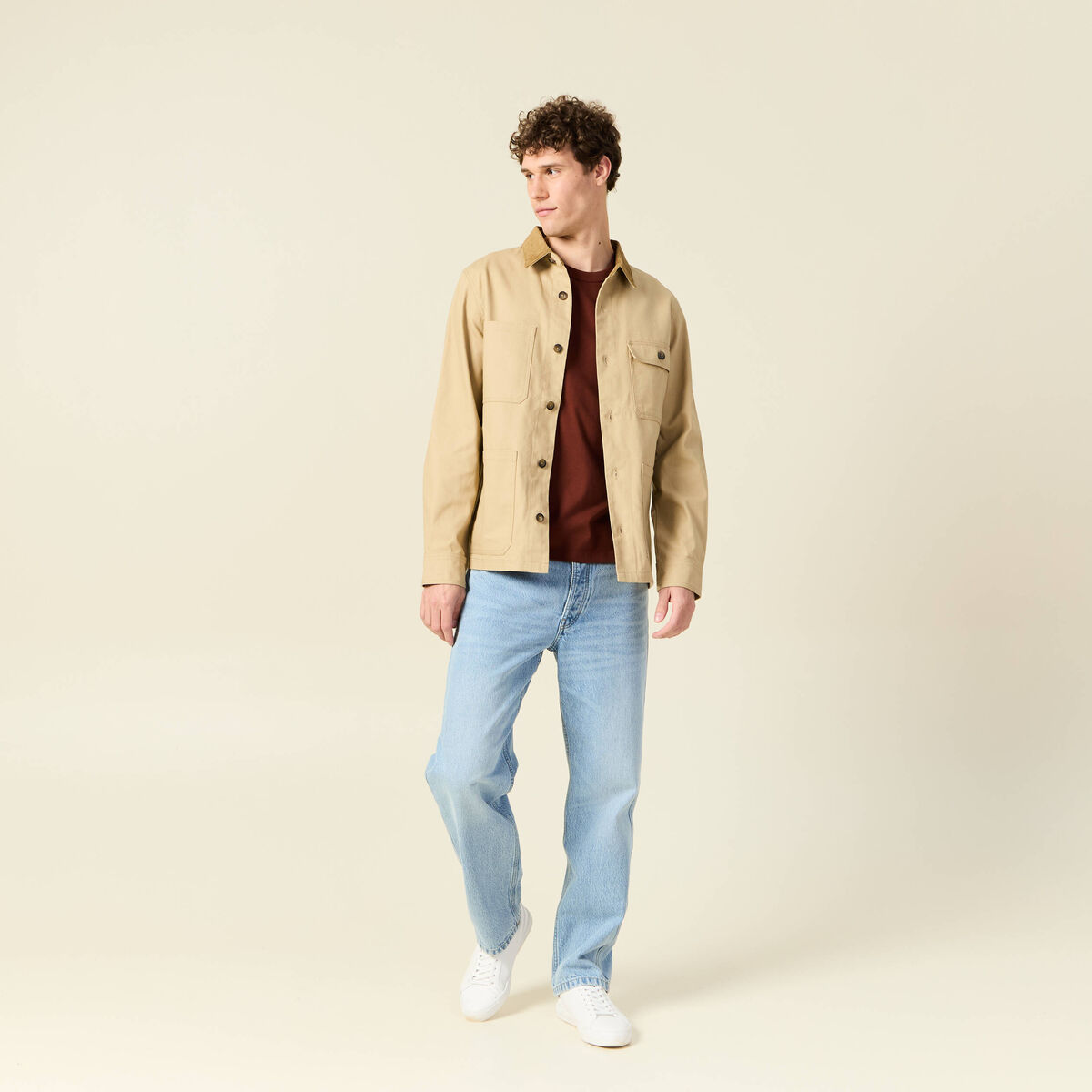 T-shirt éco-responsable marron cognac homme