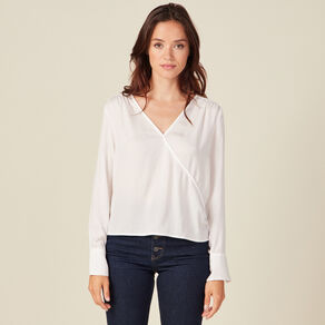 blouse satin eco responsable ecru femme Blouse satin éco-responsable ecru femme
